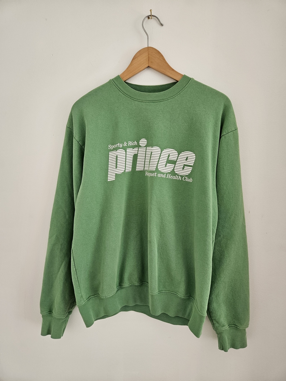 Sporty & Rich Crewneck Sweater Small Oversized Prince Health Club Sweatshirt
